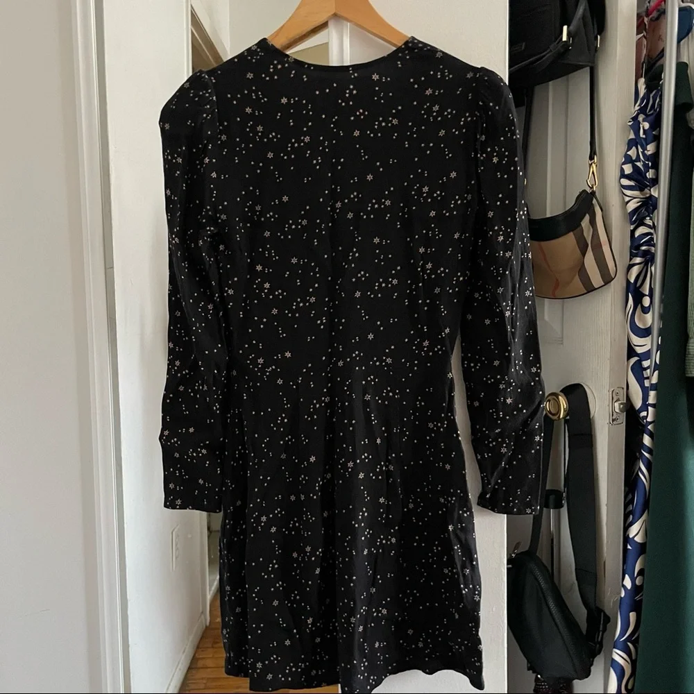 Reformation Black Star Print Courtney Mini Dress - Picture 5 of 5